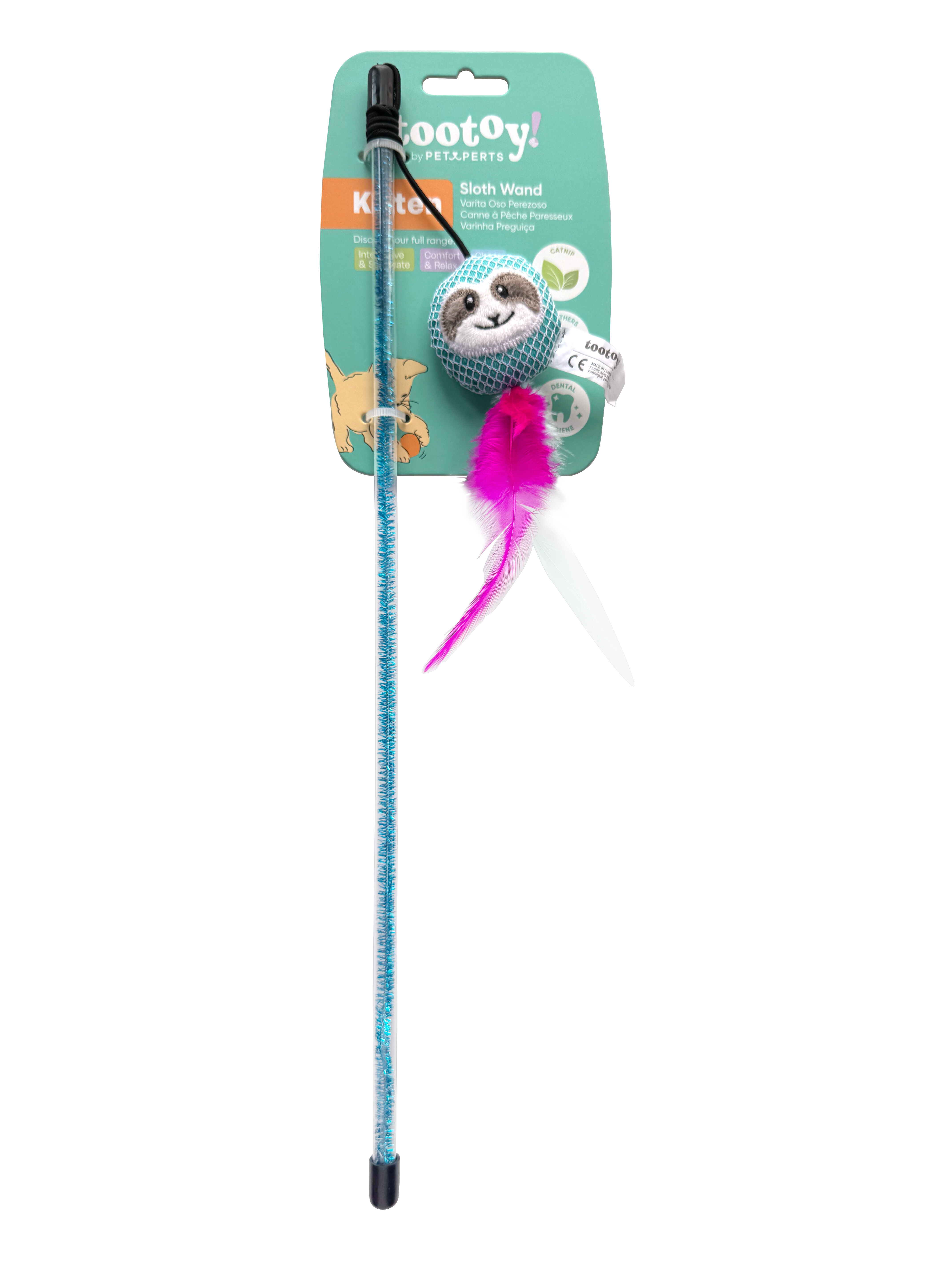 Tootoy! - Jouet Canne &agrave; P&ecirc;che Paresseux pour Chats - 40cm Image num&eacute;ro 2