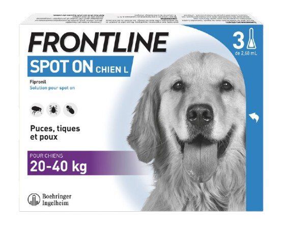 Frontline - Pipettes Antiparasitaire Spot On x3 pour Chiens - L Image num&eacute;ro 1