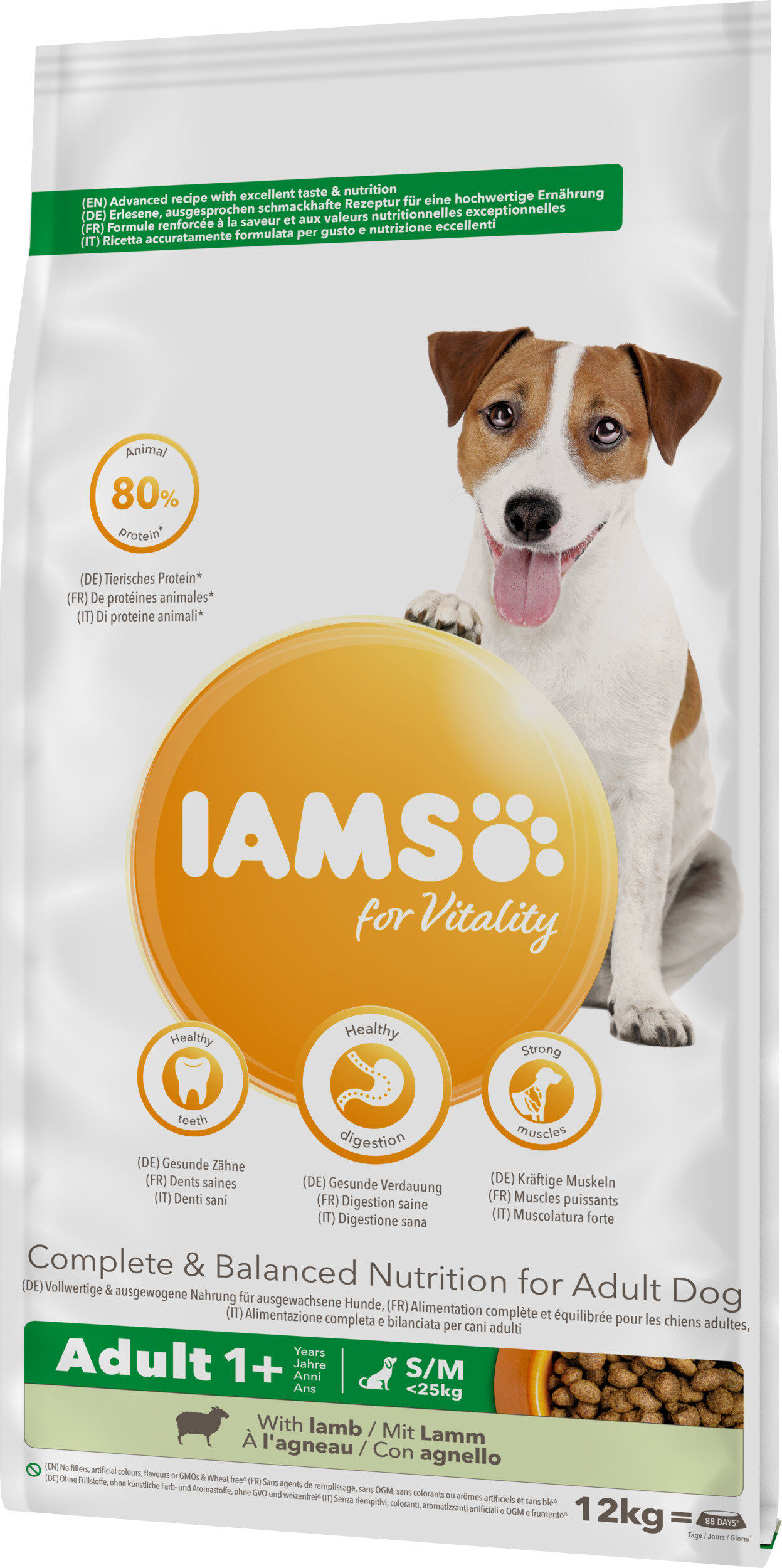 Iams - Croquettes for Vitality Chien Adulte Petite et Moyenne Race A l'agneau - 12kg Image num&eacute;ro 1
