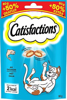 Catisfactions - Friandises au Saumon pour Chat - 60g + 50% Gratuit