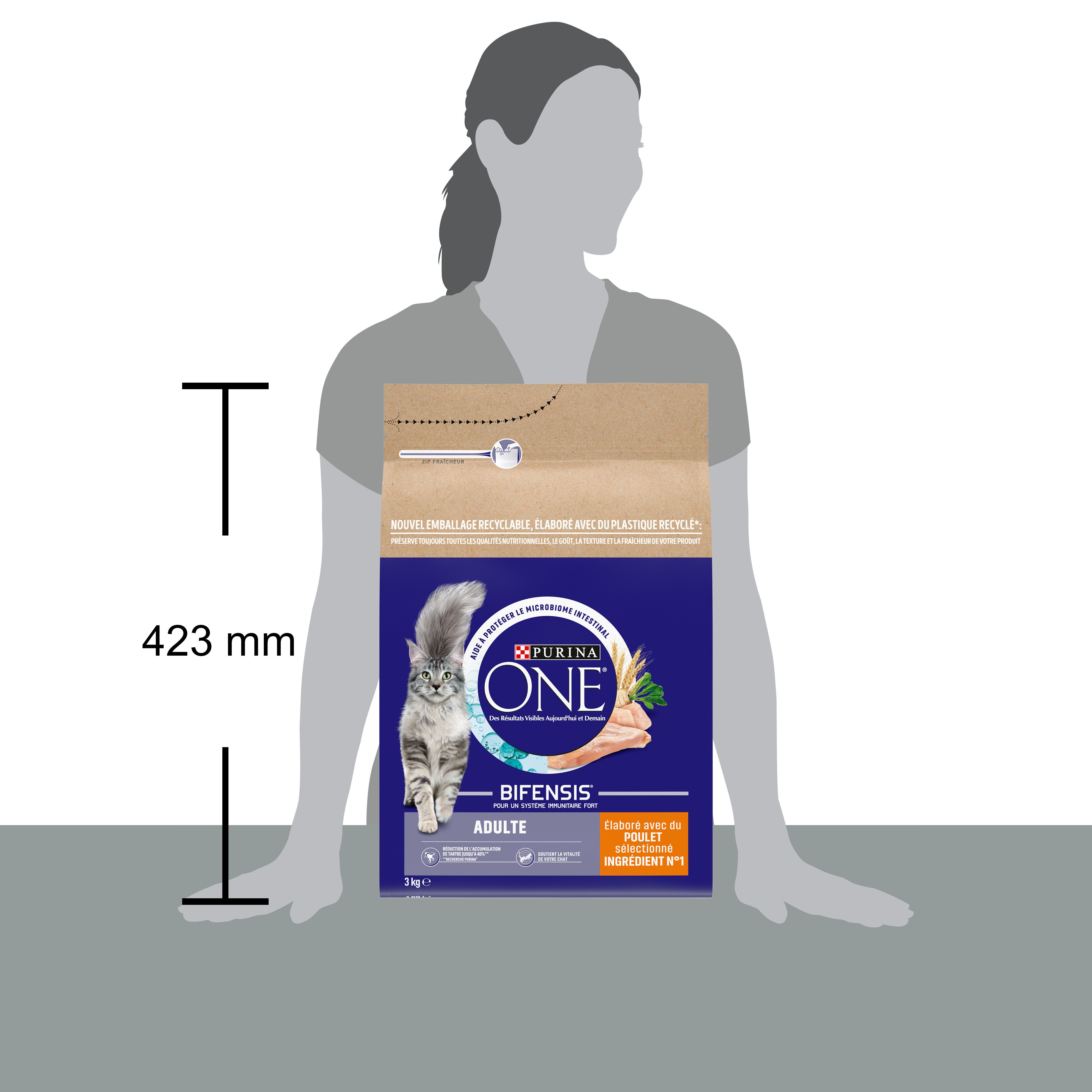 Purina One - Croquettes Adulte Bifensis au Poulet pour Chat - 3Kg Image num&eacute;ro 4