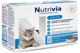 Nutrivia - Sachets en Gelée à la Viande et au Poisson pour Chats Adultes - 12x100g