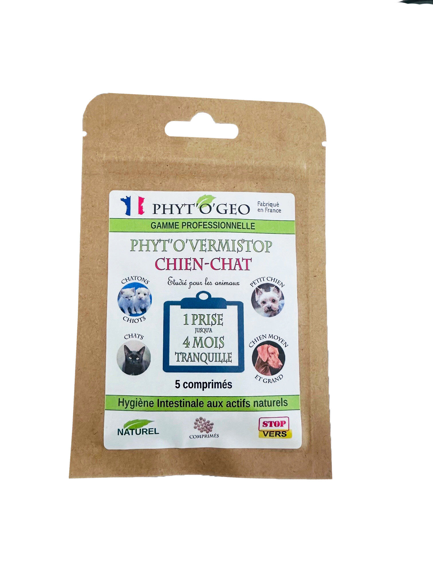Phytogeo - Vermifuge Naturel 5 Comprim&eacute;s pour Chiens et Chats Image num&eacute;ro 1