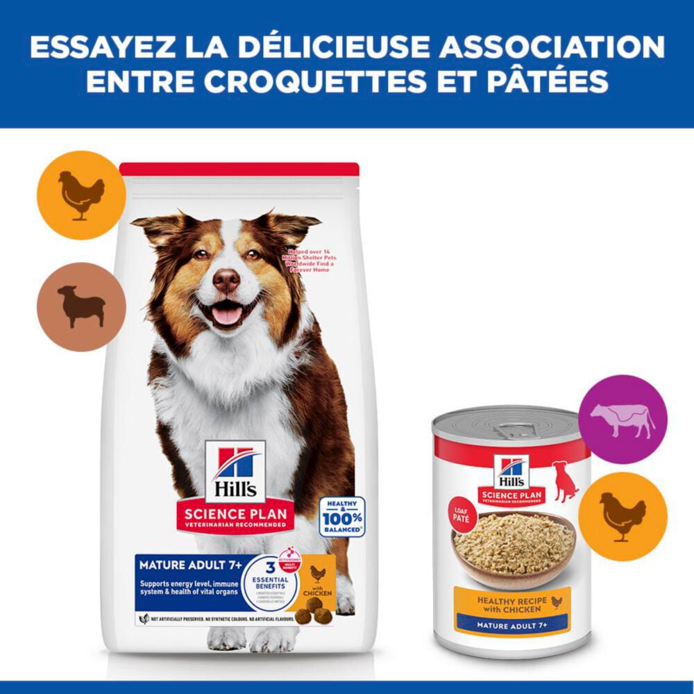 Hill's Science Plan - Mature Adult croquettes pour chien &acirc;g&eacute; au poulet - 2,5kg Image num&eacute;ro 14