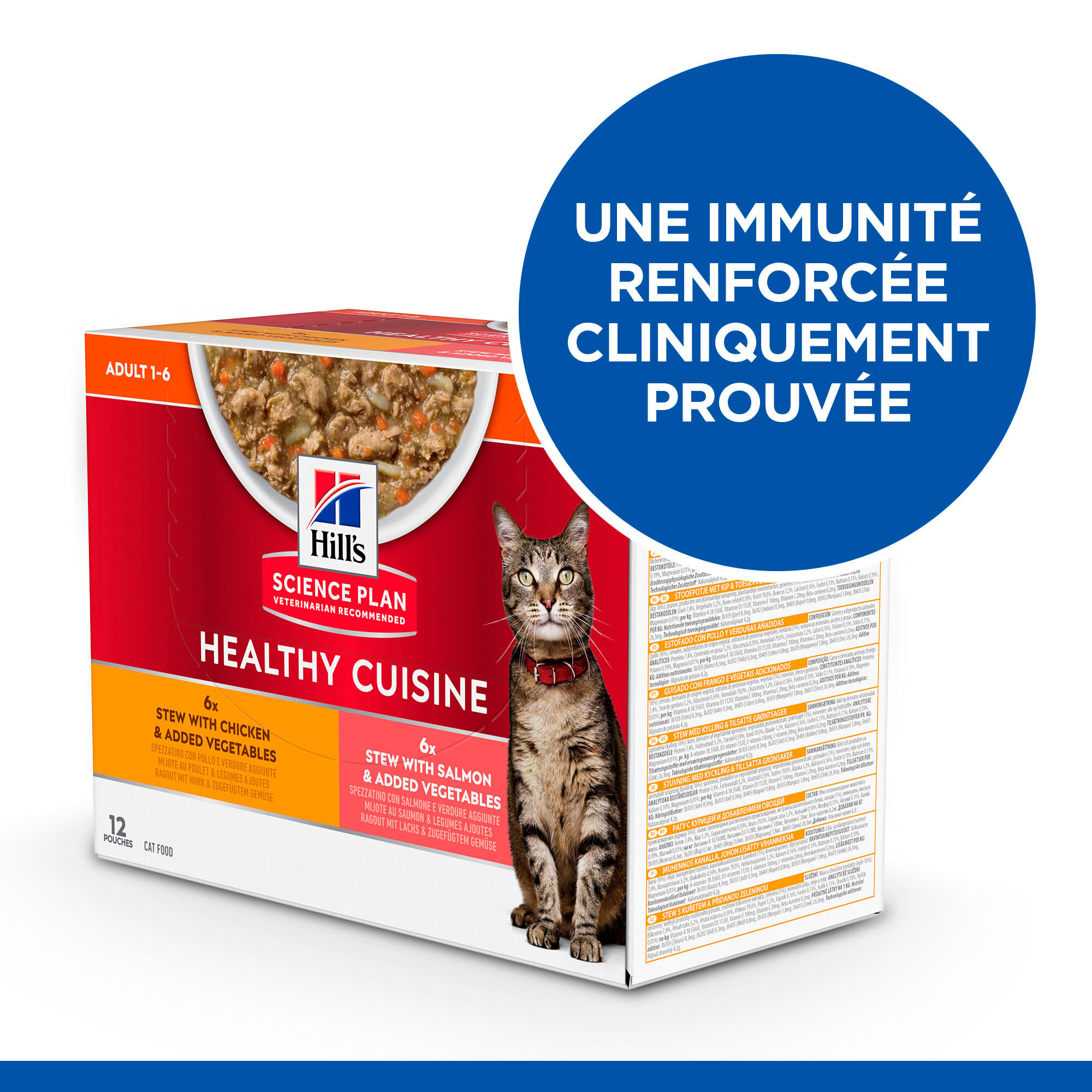 Hill&rsquo;s Science Plan Heathy Cuisine Mijot&eacute;s Pour Chat Adulte Au Poulet Et L&eacute;gumes Ajout&eacute;s  - 12x80g Image num&eacute;ro 2