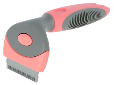 Kerbl - Brosse pour pelage corail/gris pour chats - 15x4,5cm