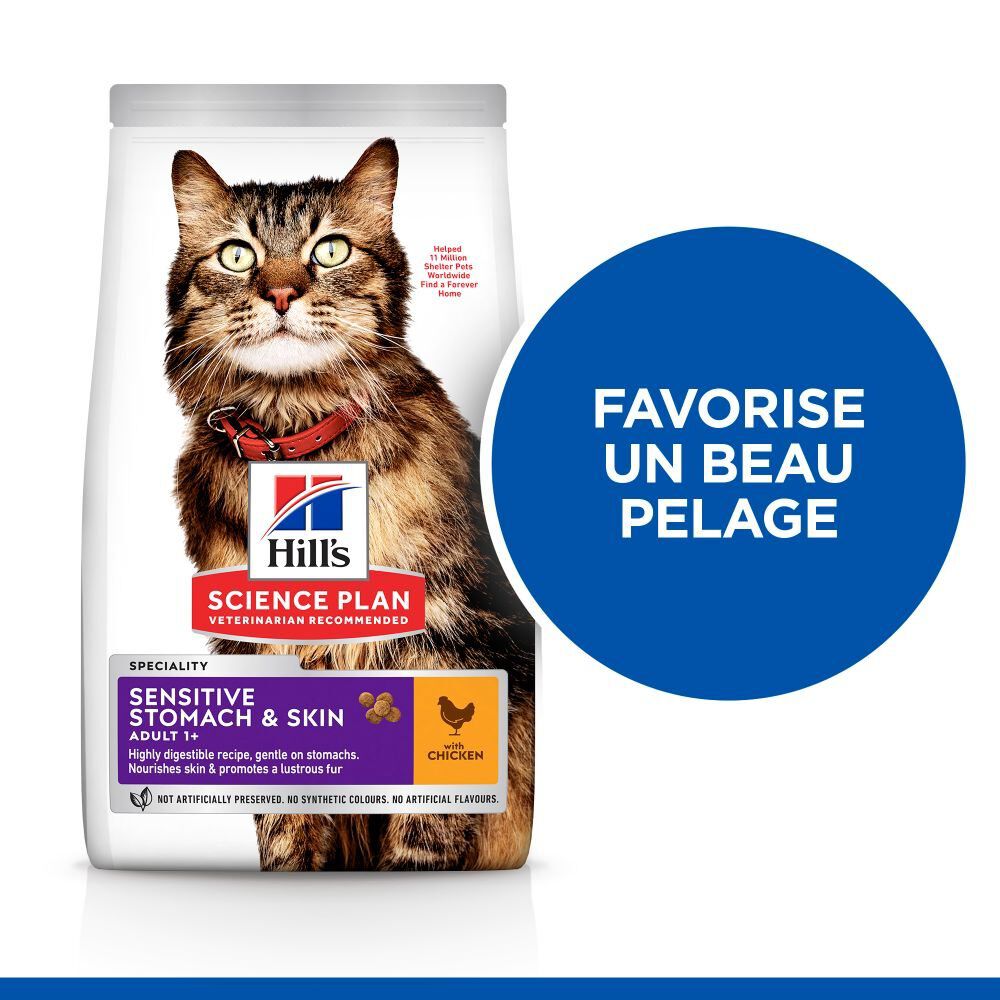 Hill's Science Plan - Sensitive Stomach & Skin Croquettes Pour Chat Au Poulet  -  1,5kg Image num&eacute;ro 2