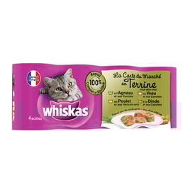 Whiskas - Boîtes La Carte du Marché en Terrine pour Chat - 4x400g