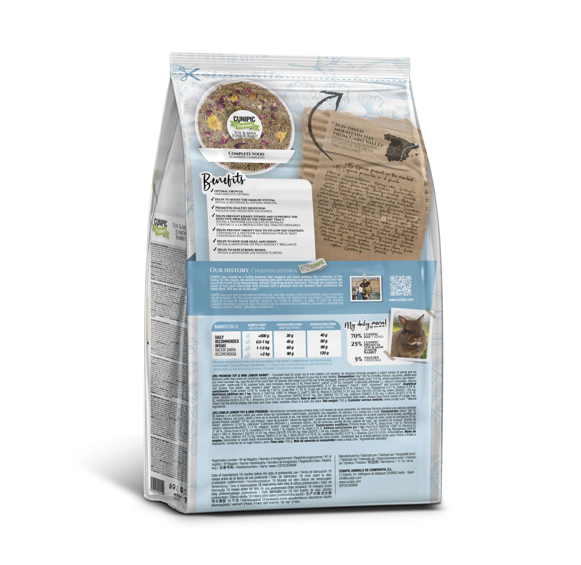 Cunipic - Aliment Toy & Mini Junior Rabbit Natural pour Lapereaux - 700g Image num&eacute;ro 2