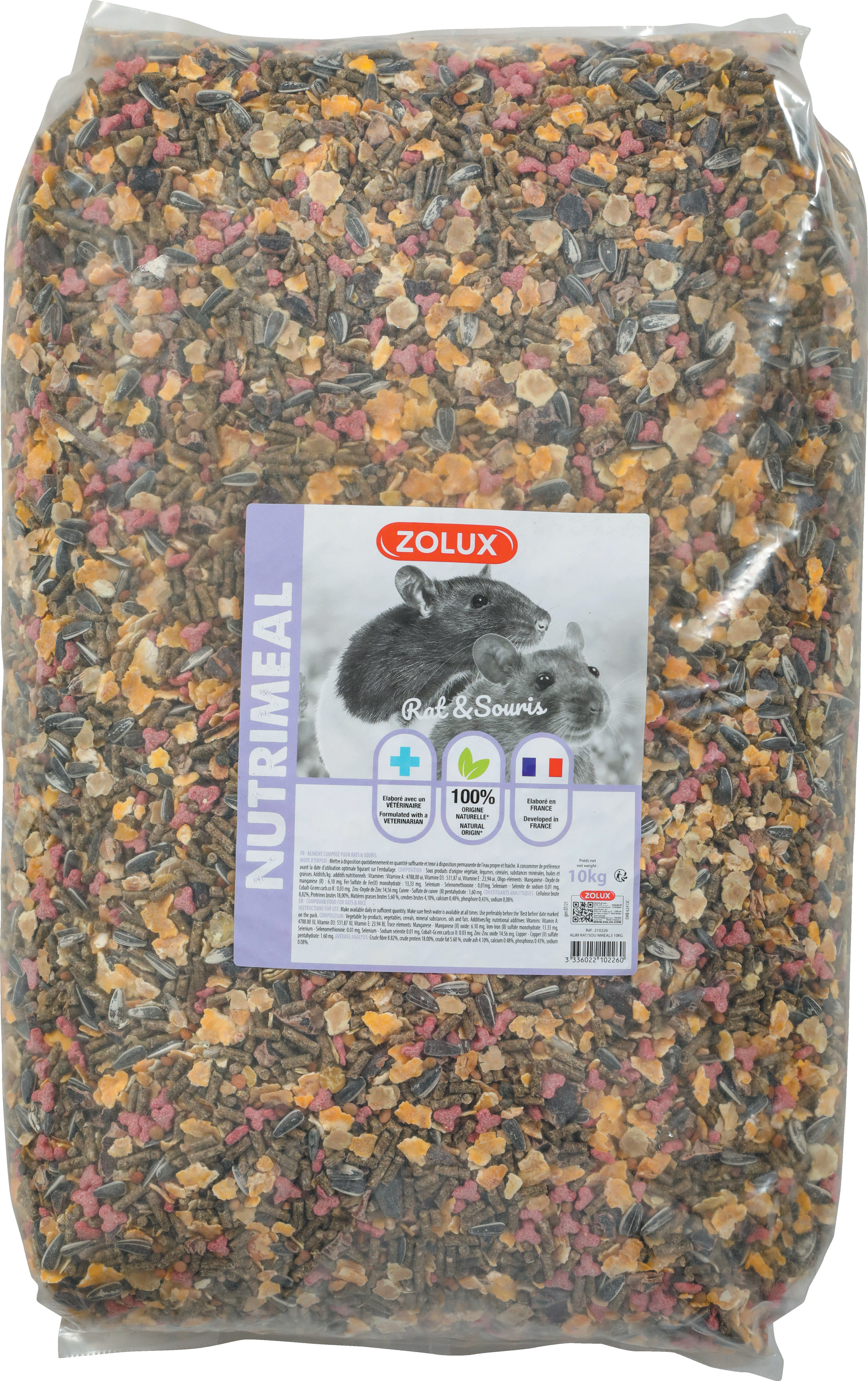 Zolux - Aliment Compos&eacute; Nutrimeal pour Rats et Souris - 10Kg Image num&eacute;ro 1