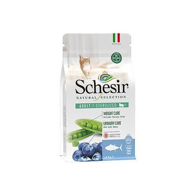 Schesir - Croquettes Natural Selection Adulte au Thon pour Chat Stérilisé - 1,4Kg