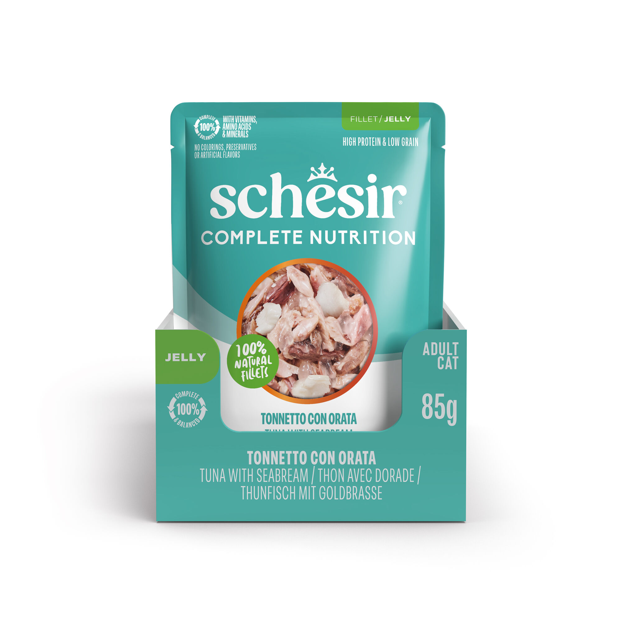 Schesir - Sachet en Gel&eacute;e Complete Nutrition Thon avec Dorade pour Chats - 85g Image num&eacute;ro 4