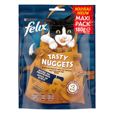 FELIX - Friandises Tasty Nuggets Poulet Canard pour Chats - 180g