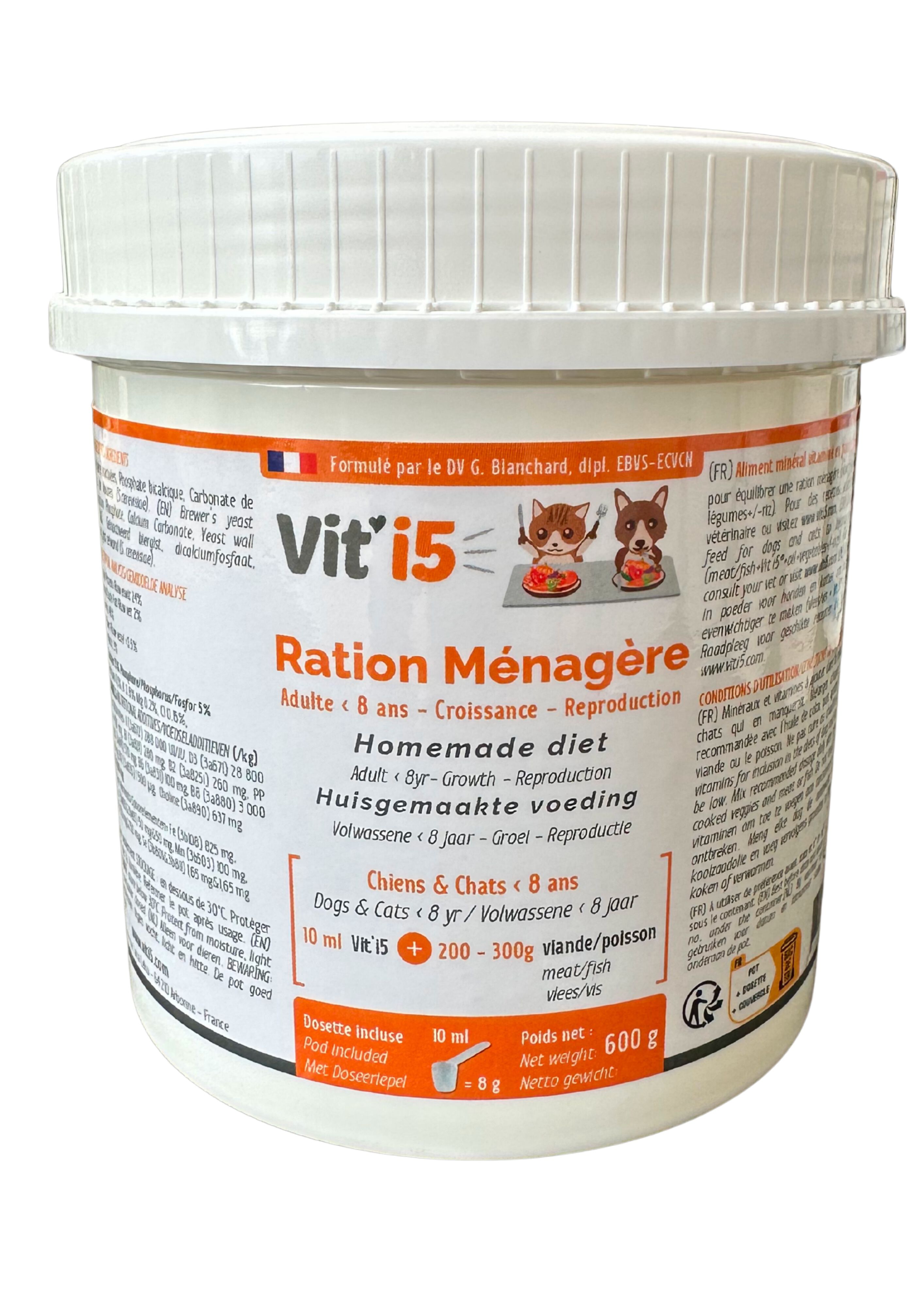 Osalia - Compl&eacute;ment Vit'i5 Orange en Poudre pour Chiens et Chats < 8ans - 600g Image num&eacute;ro 1