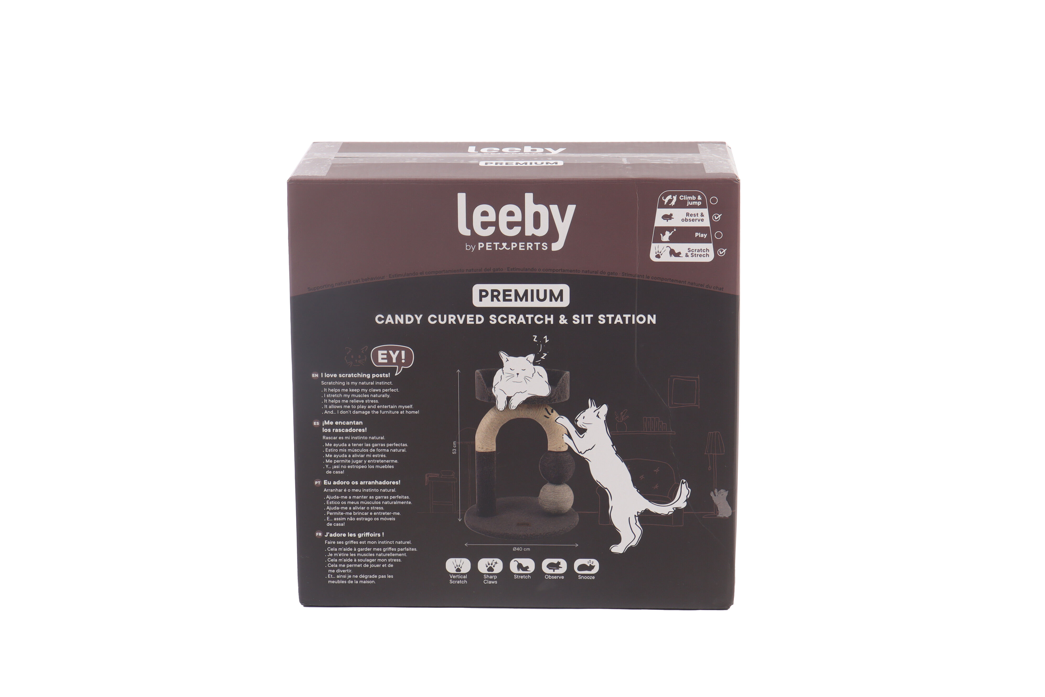 Leeby - Griffoir Courbe Premium pour Chats - 53cm Image num&eacute;ro 6