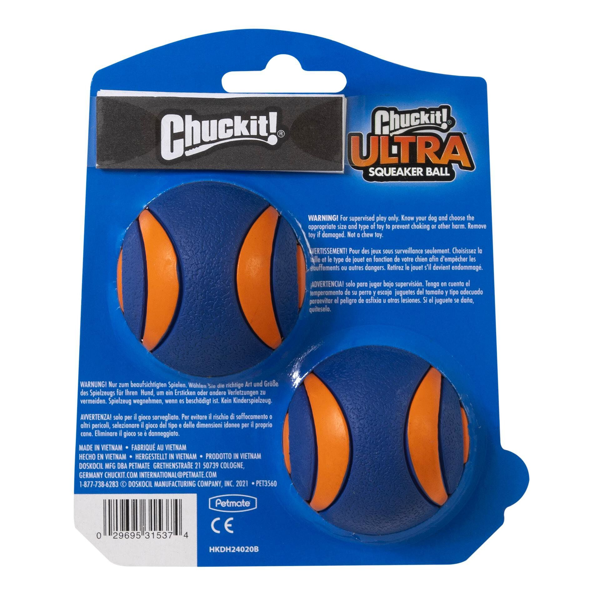 ChuckIt! - Pack 2 Balles Ultra Squeaker Ball pour Chiens - S Image num&eacute;ro 2