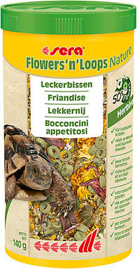 Sera - Friandises Flowers'n'Loops à base de Fleurs Sèches pour Reptiles Herbivores - 1L