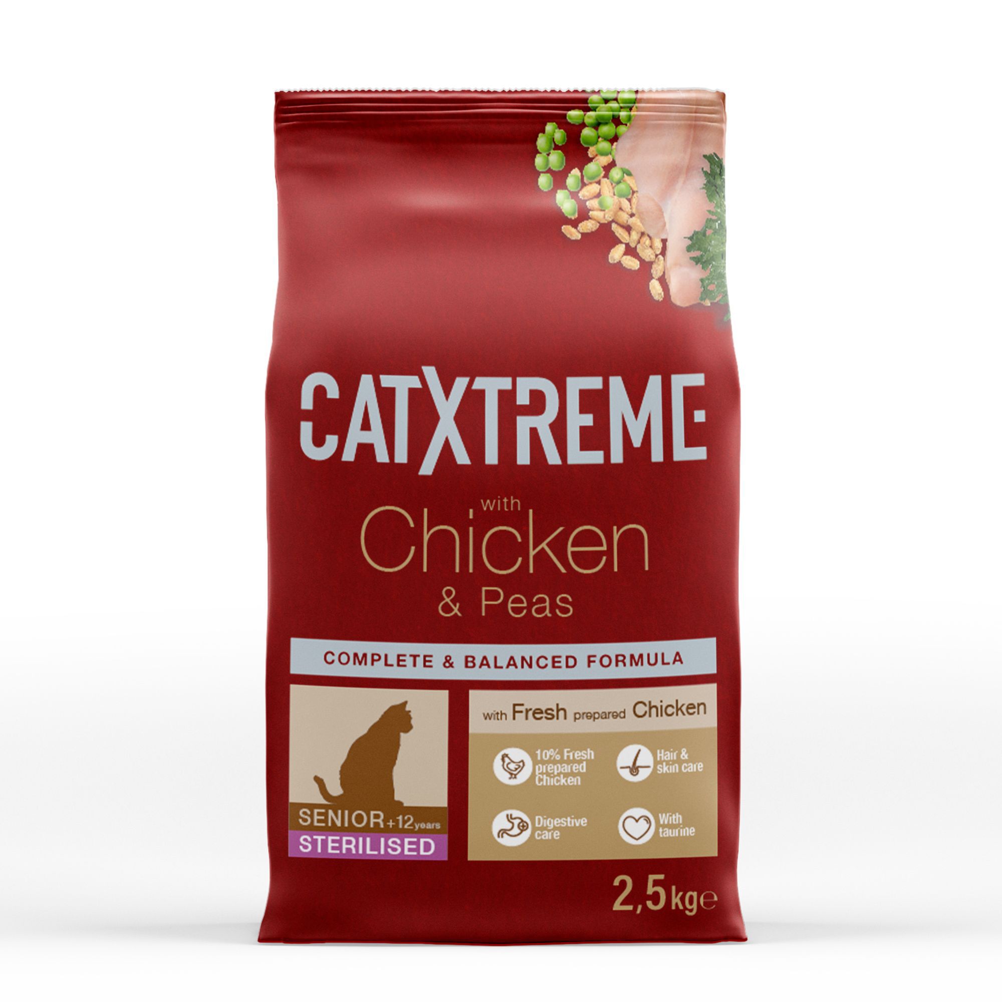 Catxtreme - Croquettes Poulet et Pois pour Chat Senior St&eacute;rilis&eacute; - 2,5kg Image num&eacute;ro 1
