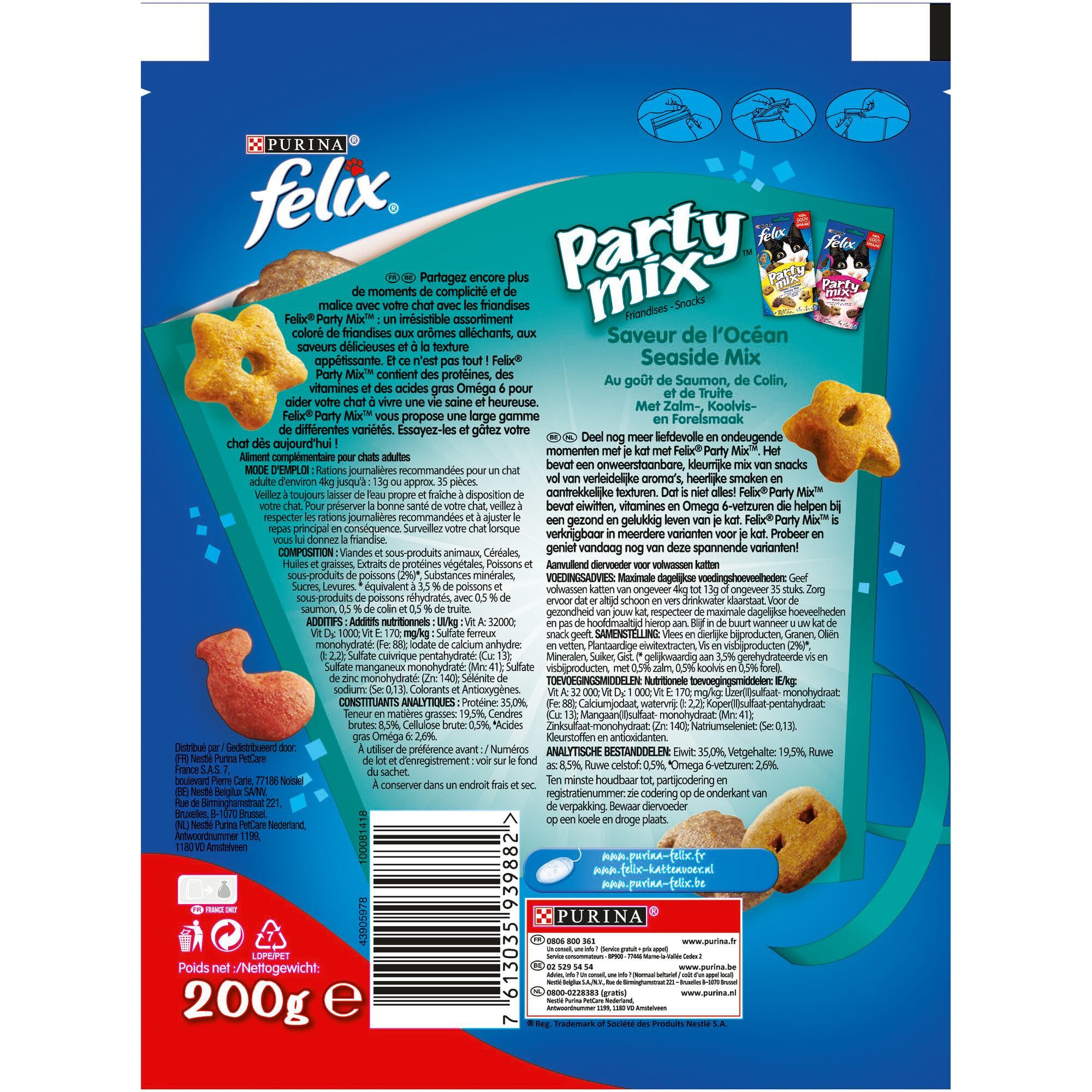 Felix - Friandises Party Mix Saveur de l'Oc&eacute;an pour Chat - 200g Image num&eacute;ro 4