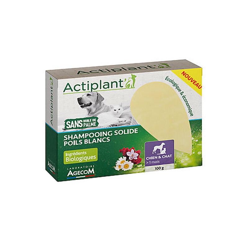 ActiPlant' - Shampoing Solide Poils Blancs pour Chien et Chat - 100g image number null