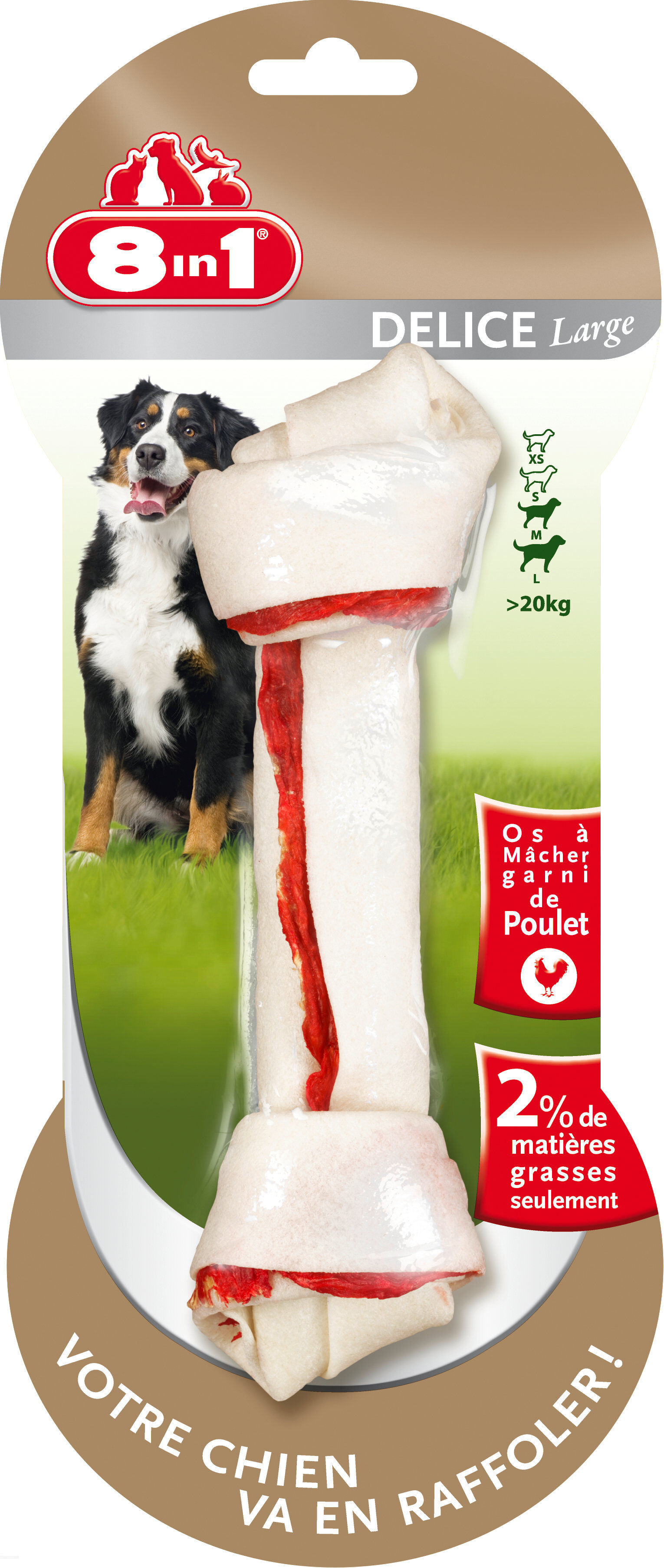 8in1 - Friandise Os &agrave; M&acirc;cher Delice Large pour Grand Chien Image num&eacute;ro 2