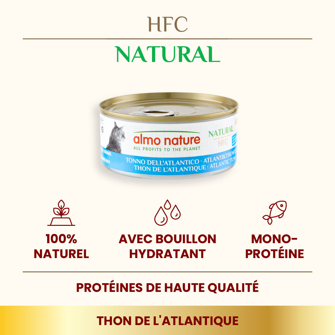 Almo Nature - P&acirc;t&eacute;e en Bo&icirc;te HFC Natural Thon de l'Atlantique pour Chat - 150g Image num&eacute;ro 2