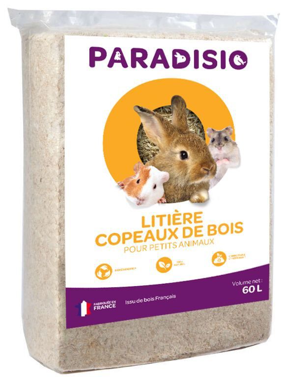 Paradisio - Liti&egrave;re Copeaux de Bois pour Rongeur - 60L Image num&eacute;ro 1