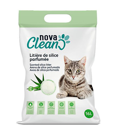 Nova Clean - Litière Silice Parfumée à l'Aloe Vera - 16L
