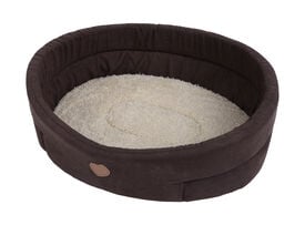 Animalis - Corbeille Tissus Suédine Marron et Beige pour Chien - T5