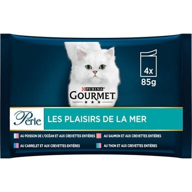 GOURMET - Sachets fraîcheurs PERLE Plaisirs de la Mer pour chats - 4x85g