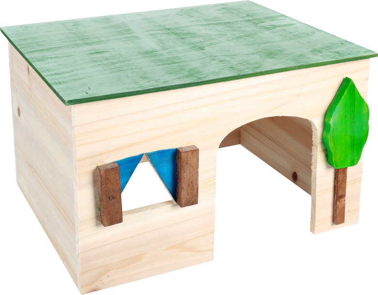 Flamingo - Maison d'Angle en Bois pour Rongeurs - M Image numéro 1 Flamingo - Maison d'Angle en Bois pour Rongeurs - M Image numéro 1