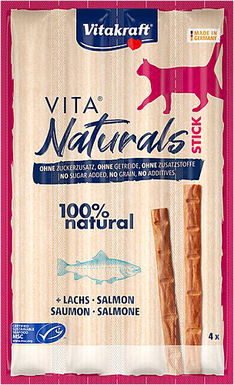 Vitakraft - Friandises Vita Naturals Sticks au Saumon pour Chat -  4x5g