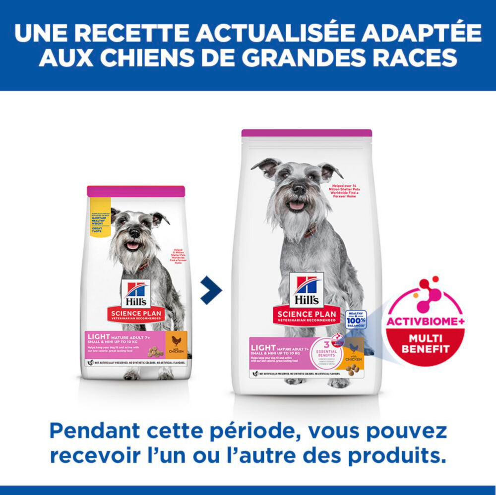 Hill's Science Plan - Mature Adult Light Small & Mini Croquettes Pour Petit Chien Ag&eacute; Poulet - 2,5kg Image num&eacute;ro 5