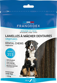 Francodex - Lamelles à Mâcher Anti plaque Dentaire pour Grand Chien > à 30Kg - x15