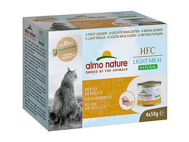 Almo Nature - Boîtes Patée Light Meal au Blanc de Poulet pour Chat - 4x50g