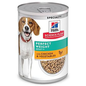 Hill's Science Plan Adult Perfect Weight boite pour chien poulet et légumes 363g