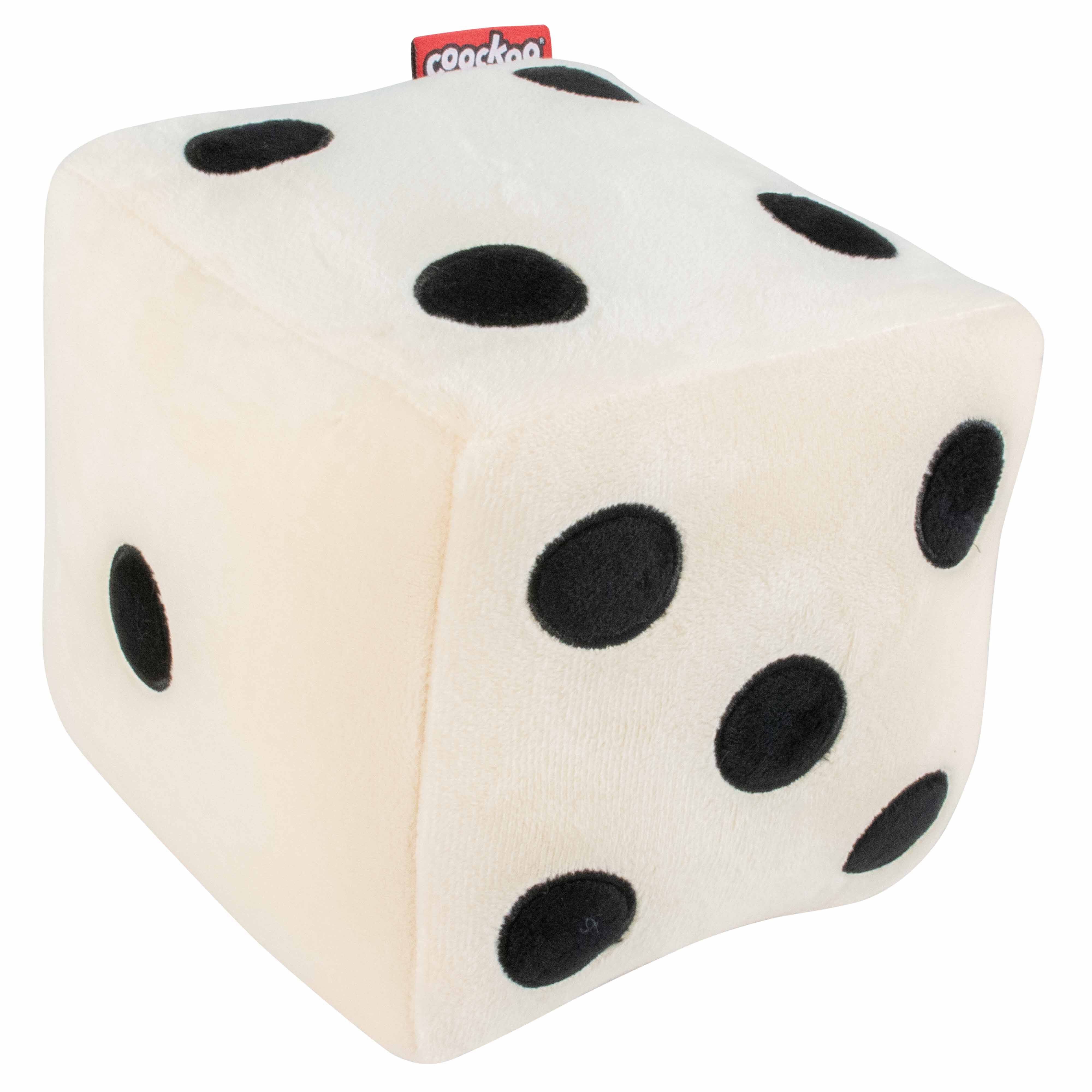 Coockoo - Jouet Peluche Doudou en D&eacute; pour Chiens - Noir et Blanc Image num&eacute;ro 1