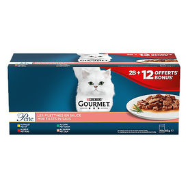 Gourmet - Sachets Fraîcheur Perle Les Filettines En Sauce Pour Chat Adulte - 40x85g