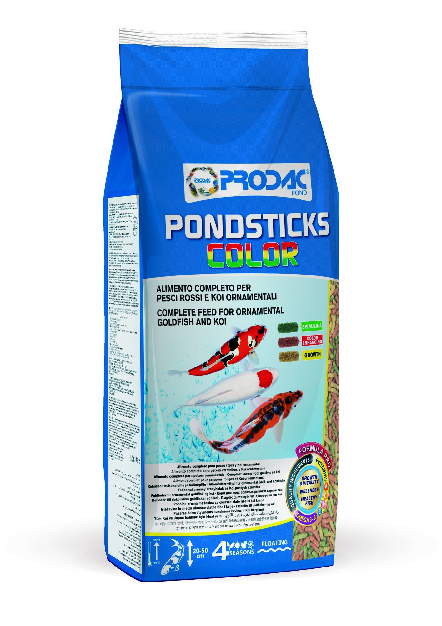 Prodac - Aliment Complet Pondsticks Color pour Poissons de Bassin - 32L Image num&eacute;ro 1