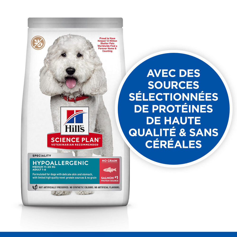 Hill's Science Plan - Hypoallergenic Adult Croquettes Pour Chien Adulte Au Saumon  - 12kg Image num&eacute;ro 2