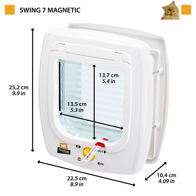 Ferplast - Chatière Swing 7 Set Magnétique en Plastique - Blanche Image numéro 7 Ferplast - Chatière Swing 7 Set Magnétique en Plastique - Blanche Image numéro 7