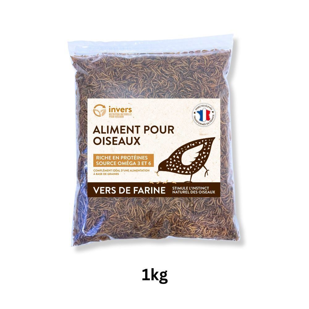 Invers - Vers de Farine D&eacute;shydrat&eacute;s pour Oiseaux - 1Kg Image num&eacute;ro 1