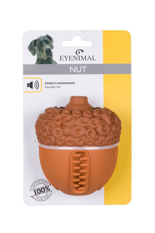 Eyenimal - Jouet NUT à Couinement en Caoutchouc pour Chiens - 9,8cm Image numéro 1 Eyenimal - Jouet NUT à Couinement en Caoutchouc pour Chiens - 9,8cm Image numéro 1
