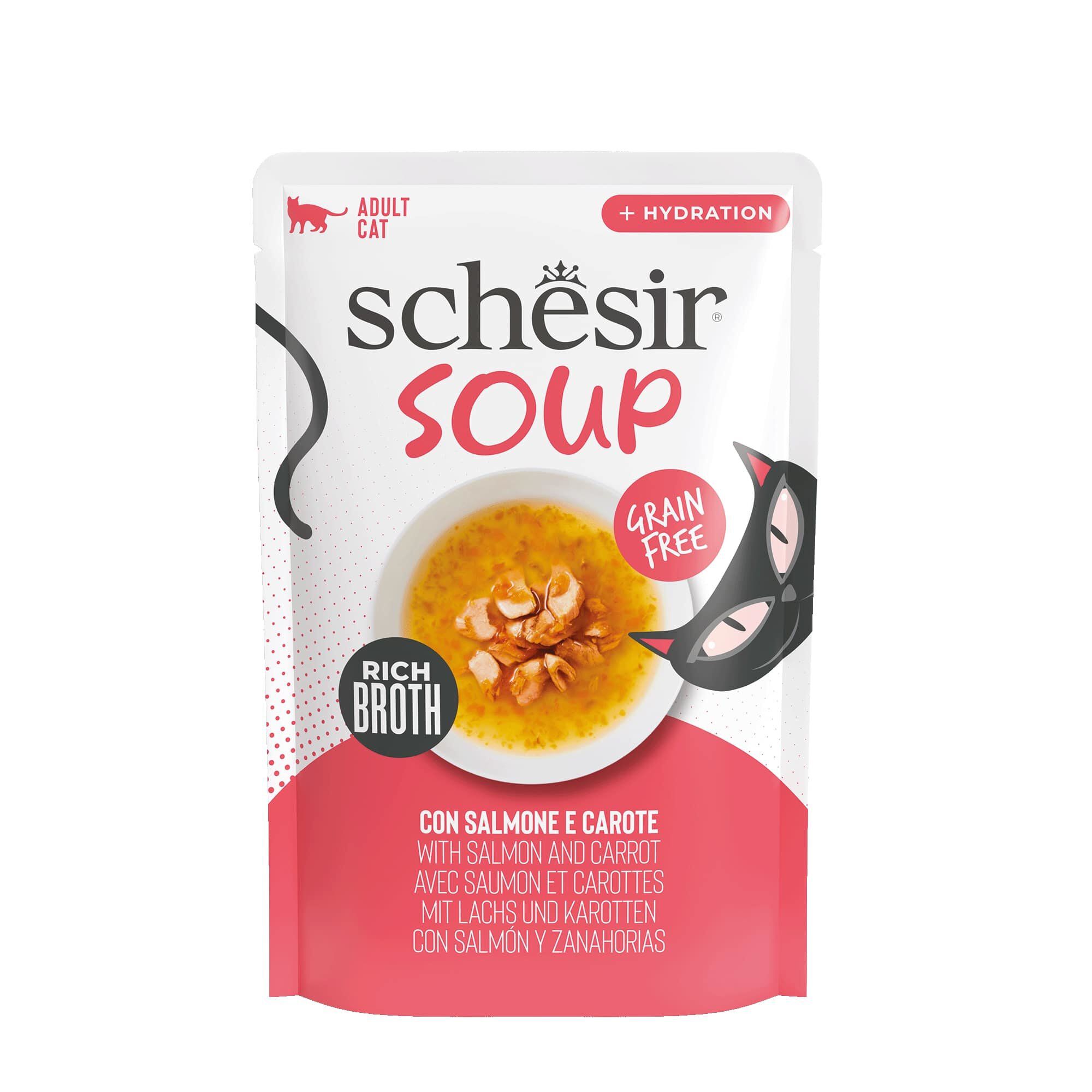 Schesir - Sachet Soupe au Saumon et Carotte pour Chats - 40g Image num&eacute;ro 1