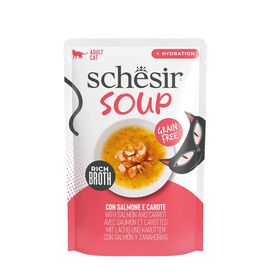 Schesir - Sachet Soupe au Saumon et Carotte pour Chats - 40g