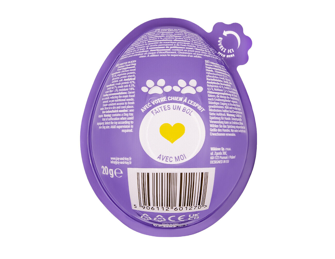 Joy & Toy - &OElig;uf Surprise Snack Torsade de Poulet + Jouet - 20g Image num&eacute;ro 2