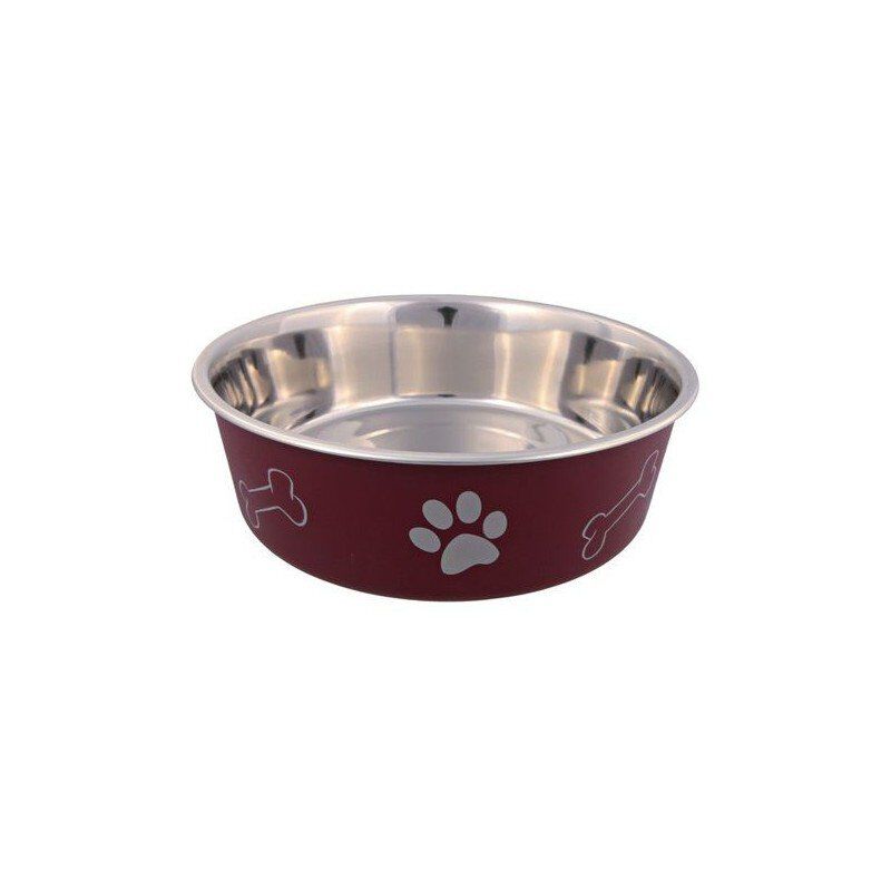 Trixie - Gamelle, En Acier Inox/Rev&ecirc;tement Plastique - 0,8 L/&Oslash; 17 cm Image num&eacute;ro 1