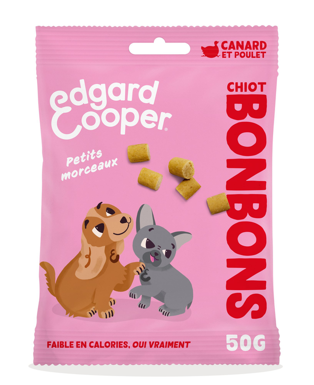 Edgard & Cooper - Bonbons Chiot Canard & Poulet - 50g Image numéro 1 Edgard & Cooper - Bonbons Chiot Canard & Poulet - 50g Image numéro 1