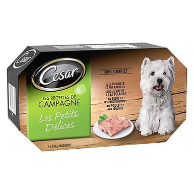 Cesar - Terrines Les Petits Délices aux Viandes pour Chien - 4x150g