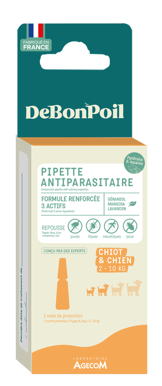 DeBonPoil - Pipette Antiparasitaire et Apaisante pour Chiot Petit Chien - x1 Image numéro 1 DeBonPoil - Pipette Antiparasitaire et Apaisante pour Chiot Petit Chien - x1 Image numéro 1